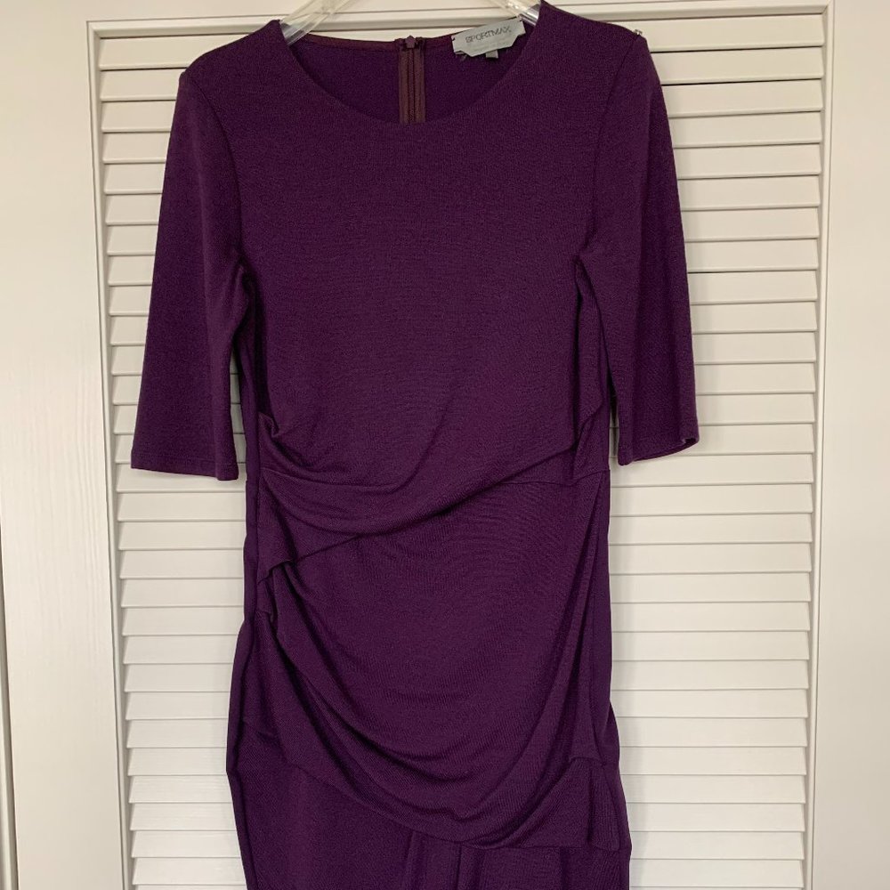 Sportmax dress by Max Mara, eggplant, short sleeve, stretch fit, size L